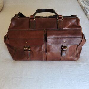 Fossil "Miles" Leather Duffle Bag EUC